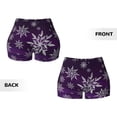 thumbnail image 5 of Lsque Snowflake Gradient Purple Pattern High Waisted Biker Shorts for Women-Tummy Control Fitness Athletic Workout Running Yoga Gym Shorts,Moisture-Wicking-XX-Large, 5 of 9