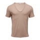 thumbnail image 1 of Camisas Elvqul para Hombre Casuales a Rayas Caqui Cuello Redondo Manga Corta, 1 of 8