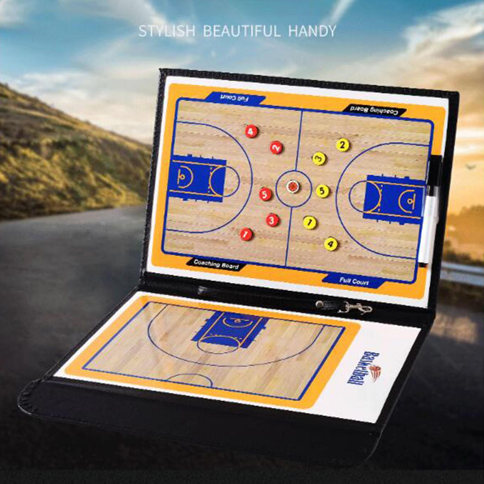 Double-Sided Basketball Coaching Clipboard  Board Coaches Match Portable with Dry Basketball for Training