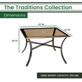 thumbnail image 6 of Traditions 42" Square Glass Top Table, Cast Aluminum Frames, Bronze Finish, All-Weather - TRAD42SQTBLG, 6 of 7