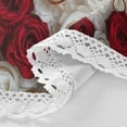 thumbnail image 4 of YAZAOO Round Tablecloth Red and White Roses Rings Pattern Tableclothes, 4 of 8