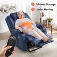 thumbnail image 5 of MCombo Small-Wide Power Lift Recliner Chair Sofa with Massage and Heat for Short Elderly, Cup Holders, USB&Type C Ports, Side Pockets, Faux Leather (Blue, Small-Wide), 5 of 10