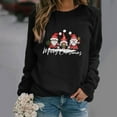 thumbnail image 2 of IROINNID Women's Long Sleeve Sweatshirt Round Neck Mid-Length Casual Christmas Print Sweater, Black, 2 of 6