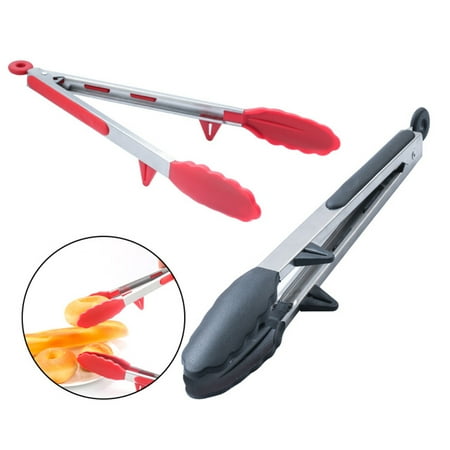 

SPRING PARK 9/12inch BBQ Practical Silicone Kitchen Food Clamp Serving Clip Tong Cooking Tools