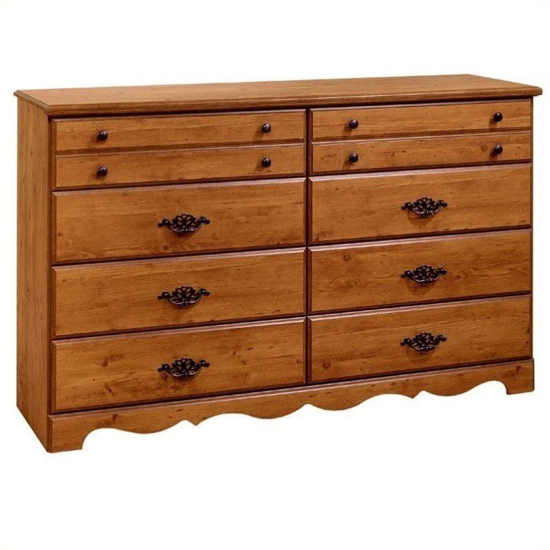 South Shore Prairie Double Dresser And Mirror Set In Country Pine