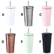 thumbnail image 2 of Bewildely Frasco de vacío de acero inoxidable, paja desmontable antideslizante, 500ml, reutilizable, lavable, para leche, café, agua, taza, suministros Cocina y Comedor Verde Bewildely HA073675-05B, 2 of 6