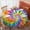 Pink And Yellow, variant on Blue and White Tie Dye Pattern Round Tablecloth 70"x70", Wrinkle Resistant Wipeable Table Cover for Kitchen Dining Room Picnic Patio and Party