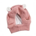 thumbnail image 3 of Gorro de punto para perro Salvador Envoltura de cabeza de invierno Material cómodo Fácil de poner y quitar Accesorios duradero Rosado sombrero de gato, 3 of 7