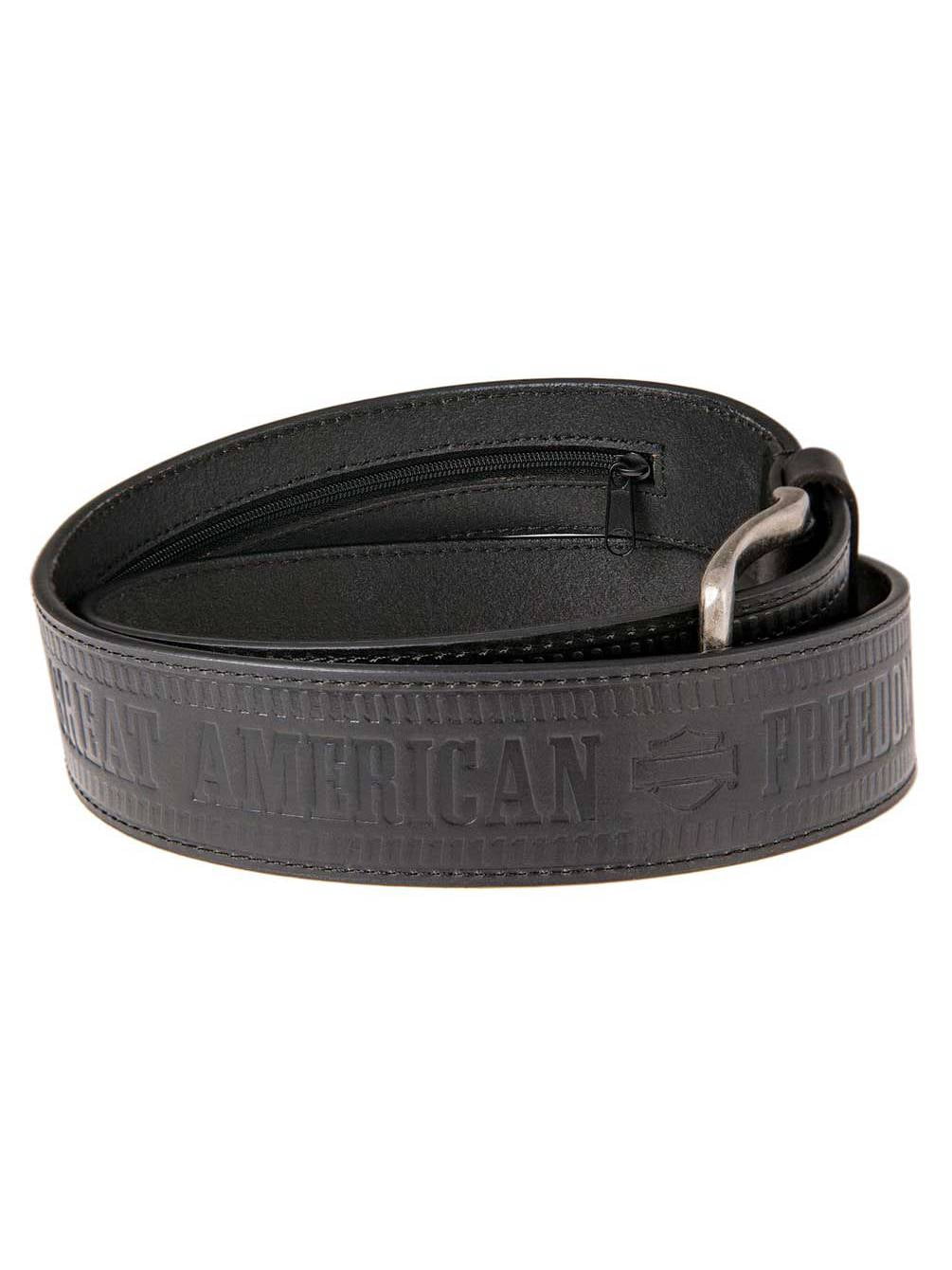 HarleyDavidson Men's Zipper Money Belt Genuine Leather Belt HDMBT11190
