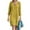 Yellow, variant on WILLBEST Chambray Dresses for Women 2024 Women's Solid Color Patchwork Midi Dress with Long Sleeves V Neck and Self Tie Belt