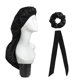 thumbnail image 1 of Sombrero De Banda Ancha + Cuerda Para El Cabello + Juego De Bandas Para El Cabello Para Mujeres Sombrero De Tubo Largo Sombrero De Pelo Trenzado Sucio Gorros Para Dormir 3 Uds Vogacara AP007045-02, 1 of 5