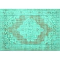 thumbnail image 1 of Ahgly Company Machine Washable Indoor Rectangle Persian Turquoise Blue Traditional Area Rugs, 5' x 7', 1 of 4