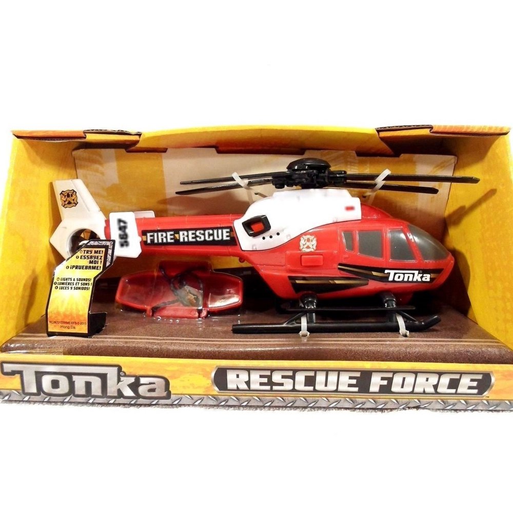 Tonka Rescue Force Fire Rescue Helicopter Red and White