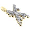 thumbnail image 4 of 10K Yellow Gold Diamond X Initial Bubble Drip Pendant Pave Dome Charm 0.61 CT., 4 of 6