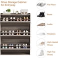 thumbnail image 2 of Ataucjin Shoe Cabinet with 4 Flip Drawers, Wooden Shoe Organizer Cabinet with Adjustable Shelf, Shoe Storage for Entryway, Hidden Shoe Cabinet for Hallway, Living Room, 2 of 6