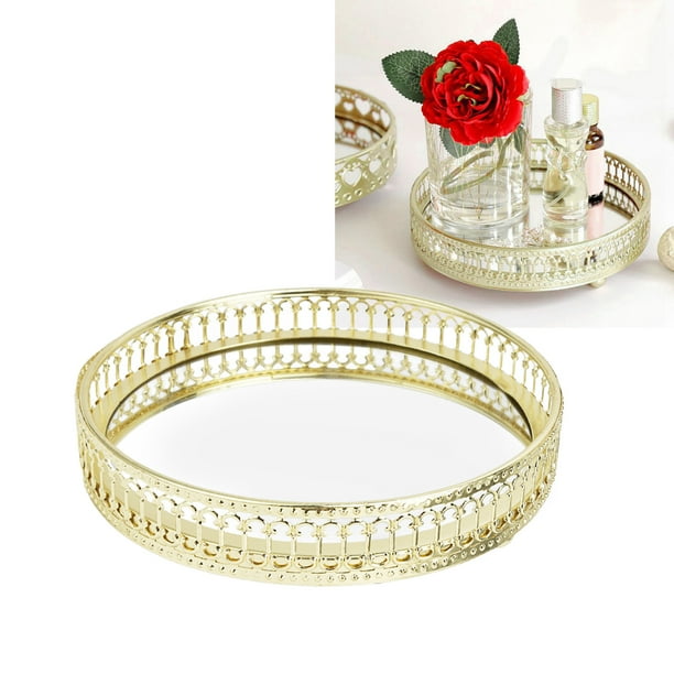 Amonsee Mirror Tray, Gold Mirror Tray Decor for Decorating Tables