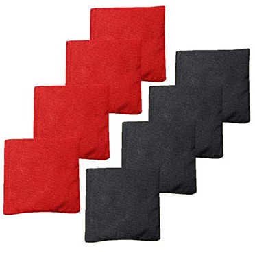 Play Platoon Weather Resistant Duck Cloth Cornhole Bags - 8-Pack (Red & Black)