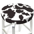 thumbnail image 3 of Picia Cow Skin 2 Pattern Round Stool Covers Comfy Seat Covers Stretch Removable Washable Chair Slipcover Round Bar Chair Cushion Cover-12 inch, 3 of 7