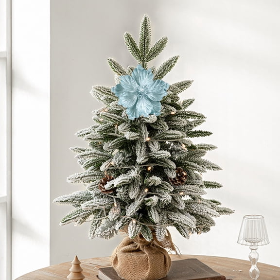 YIMWNYI Christmas Glitter Artificial Flowers, Magnolias for Holiday Decor, Sparkling Ornaments for Tree, Wreath, Fireplace, Versatile Christmas Decorations, Home and Store Festive Accents