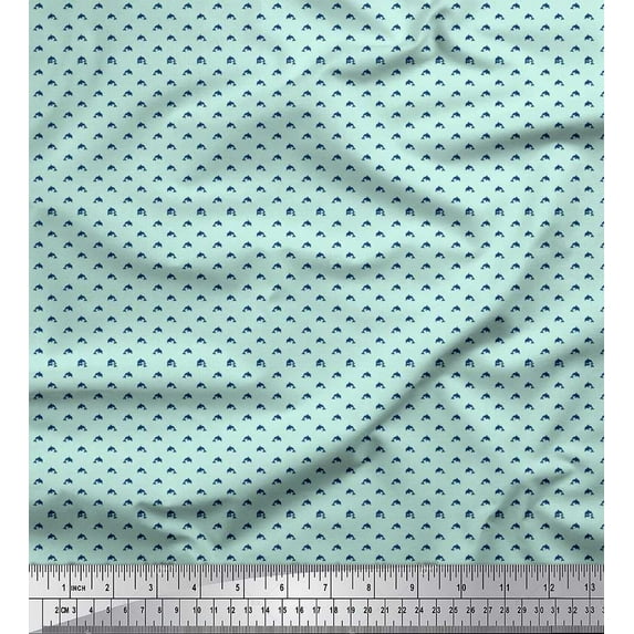 Soimoi Viscose Chiffon Fabric Dolphin Shirting Decor Fabric Printed Yard 42 Inch Wide