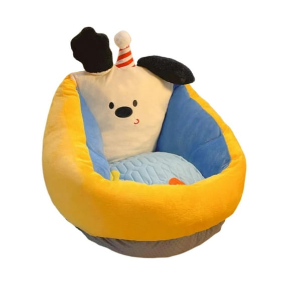 Cojín para sofá o silla, de felpa con dibujos animados, cómodo y suave tejido de terciopelo, ergonómico, para habitación de niñas, sala de juegos y of amarillo