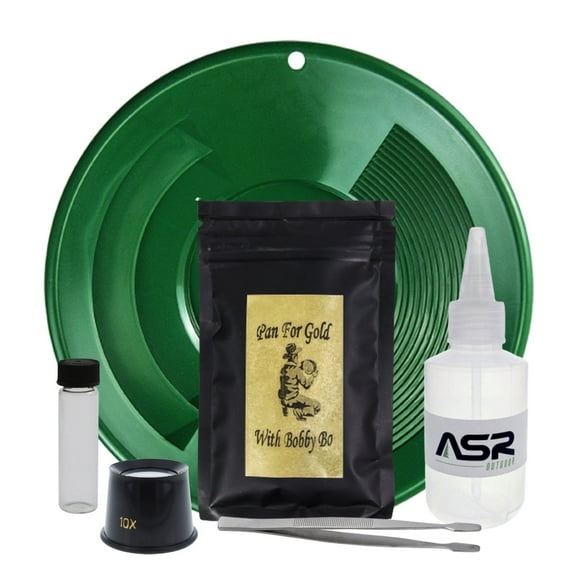 6pc ASR Outdoor Gold Panning Kit Beginner Prospecting Equipment and Paydirt