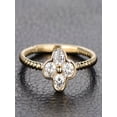 thumbnail image 2 of Limited Time Sale Half carat Antique design 4 Stone Flower Diamond Engagement Ring in 10k Yellow Gold for Women, 2 of 2