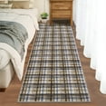 thumbnail image 3 of Garvee 2x6 Geometric Striped Runner Rug, Machine Washable Plaid Rugs With Non-Slip Backing Low Pile Stain Resistant Indoor Carpet for Hallway Kitchen Entryway Bathroom, Camel, 3 of 8