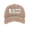 thumbnail image 4 of Unisex 911 Never Forget Hats 9/11 25th Anniversary Baseball Cap We Will Never Forget Hat 9/11 Patriot Day Commemorative Trucker Hat Khaki, 4 of 5