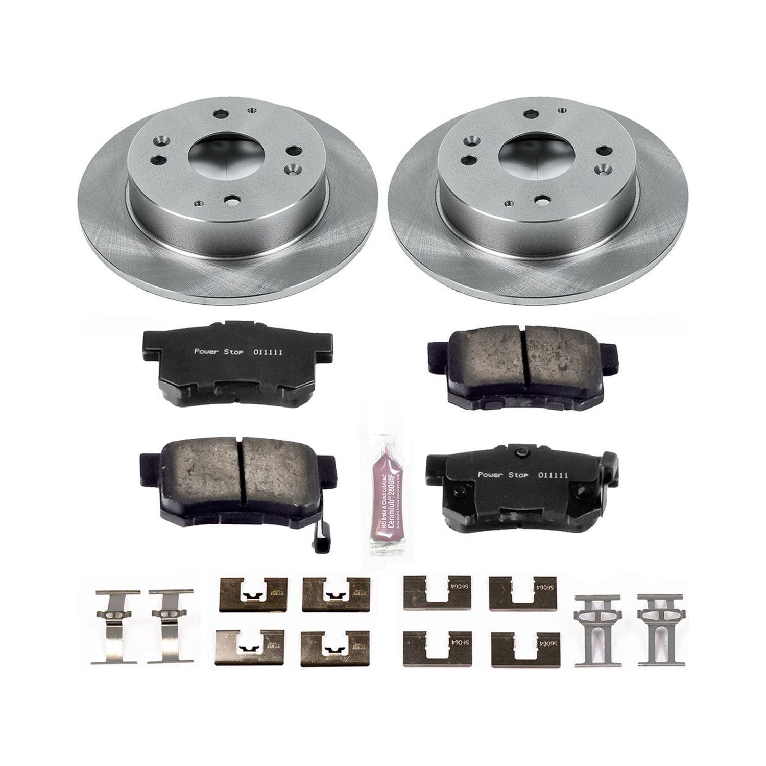 Power Stop Rear Stock Replacement Brake Pad and Rotor Kit KOE701