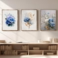 thumbnail image 3 of Blue Floral Hydrangea Plant Canvas Painting Print Wall Art for Living Room Bedroom Decoration Frameless, 3 of 7