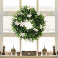 thumbnail image 7 of Unique Bargains Flower Artificial Wreath Front Door Decorations Eucalyptus Wreaths Pink, 7 of 7