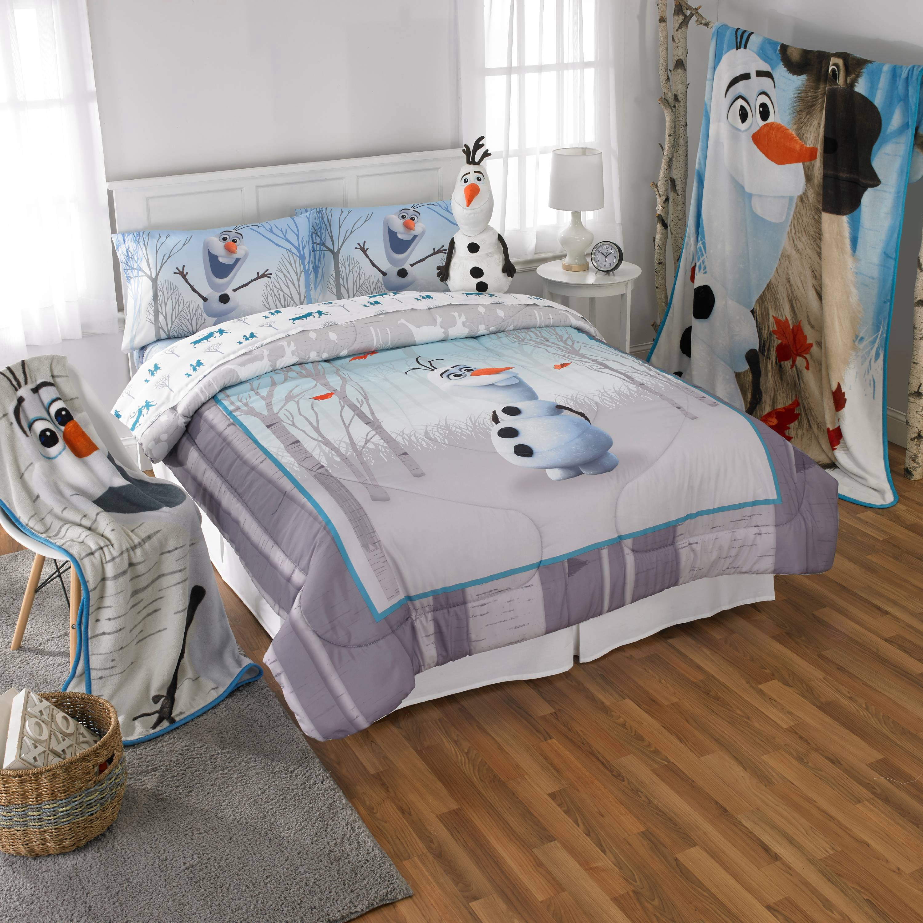 Disney Frozen Olaf Kids Full Sheet Set, White and Gray