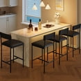 thumbnail image 2 of Bar Stools Set of 4, Kitchen Bar Stools with Footrest, 25.5 Inches Upholstered Bar Chairs with Back, 4 Counter Height Barstools for Counter Bar, Island, Easy Assembly, 2 of 9