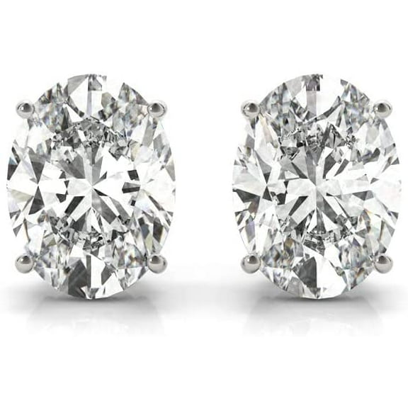 1 Carat - 6 Carat | 14K Gold | IGI Certified Lab Grown Solitaire Diamond Stud Earrings | Oval Shape Push Back Prong Setting | Diamonds Stud Earring for women| F-G Color, VS1-VS2 Clarity