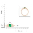 thumbnail image 4 of ANGARA Natural Vintage Style Bezel-Set Oval 1.1 ct Emerald Ring with Diamonds in 14K Rose Gold for Women (Size-8x6mm) | May Birthstone, Anniversary, Jewelry Gift for Women | Natural Emerald Ring, 4 of 9