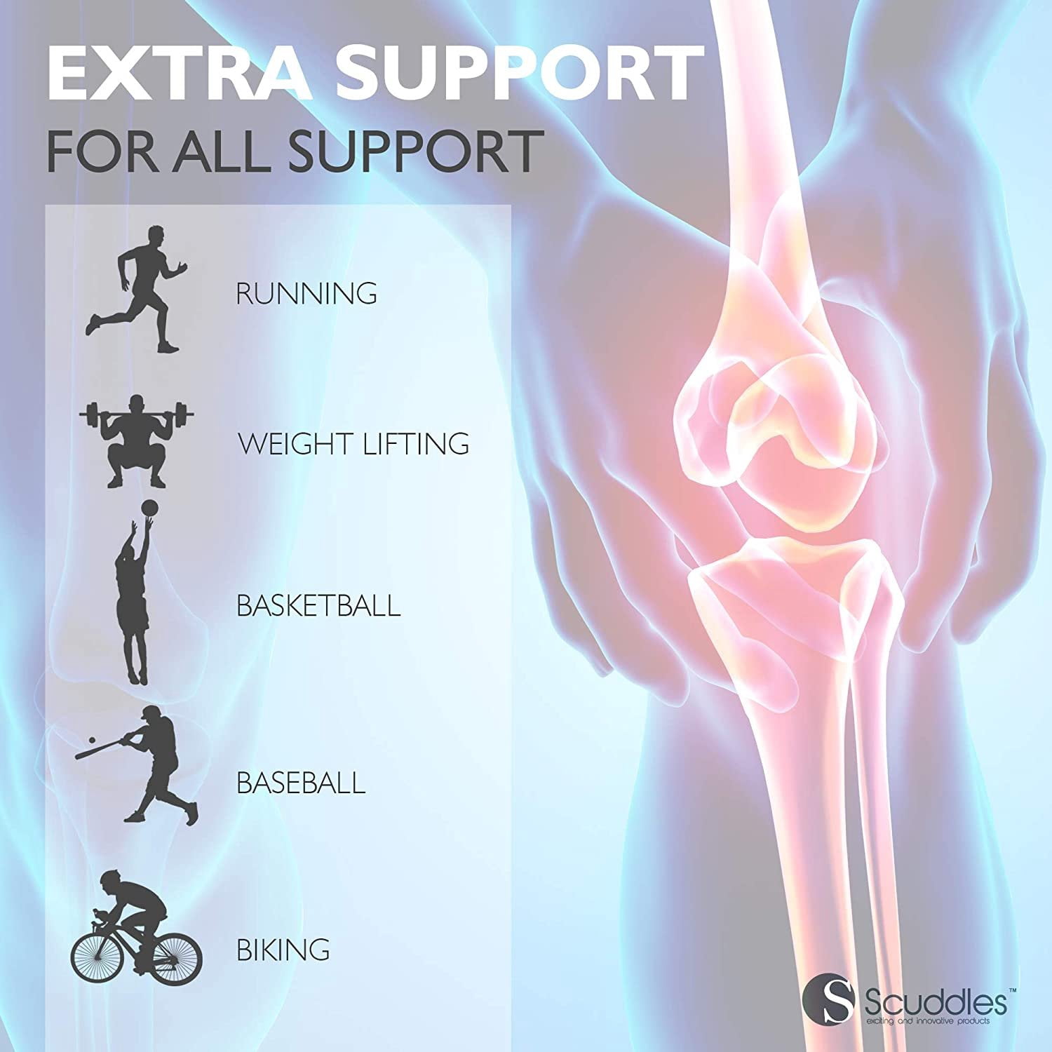 Scuddles Compression Knee Sleeve - Best Knee Brace for Meniscus Tear, Arthritis, Quick Recovery etc. – Knee Support for Running, CrossFit, Basketball and Other Sports