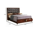 thumbnail image 5 of ACME Ilana Queen Bed with Storage in Brown PU & Brown Cherry, 5 of 5