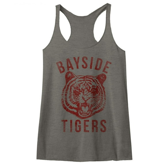 Saved by the Bell Bayside Venetian Gray Junior Women's Racerback Tank Top