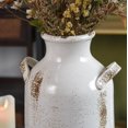 thumbnail image 5 of Ceramic Rustic Farmhouse Vase, 14 Inch Distressed Decorative Flower Vase for Home Decor, Large White Vase for Living Room Bedroom Kitchen Office Decor Centerpiece Table Decorations, 5 of 7