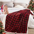 thumbnail image 6 of BEAUTEX Sherpa Throw Blanket Fleece Blanket, Super Soft and Cozy Plaid Plush Blanket (Red, Throw 50" x 60"), 6 of 6
