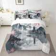 thumbnail image 2 of Manfei Chic Flowers Sakura Bedding Comforter Set 7-Piece for Teens Adults,Cherry Blossoms King Bedding Sets,Japanese Style Ultra Soft Bed Sheets,Super Cozy Room Decor,Reversible, 2 of 8