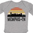 thumbnail image 4 of Inktastic Memphis Tennessee Skyline Retro Sunset Boys or Girls Long Sleeve Baby Bodysuit, 4 of 5