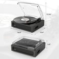 thumbnail image 3 of Udreamer Vinyl Record Player with Speakers & 3-Speed and Wireless Bluetooth,Vintage Audio Turntables | Black, 3 of 13