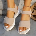 thumbnail image 6 of Women's Athletic Platform Sandals, Adjustable Strap Open-Toe Flat Shoes, Comfortable Wide Width Casual Dress Sandals for Daily Walk Summer, Black/Navy/Beige, 6 of 10