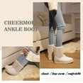 thumbnail image 6 of CHEERMORE Women's Solid Color Velvet Boots, Slip On Warm Fluffy Platform Mid Calf Snow Boots, Winter Non-slip Soft & Comfy Shoes US 9, 6 of 8