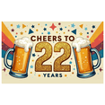thumbnail image 3 of Colorful Cheers to 22 Years Banner Background Party Decorations Backdrop for Anniversary Celebrations Toast Events Beer Themed Parties Photography Props, 3 of 4