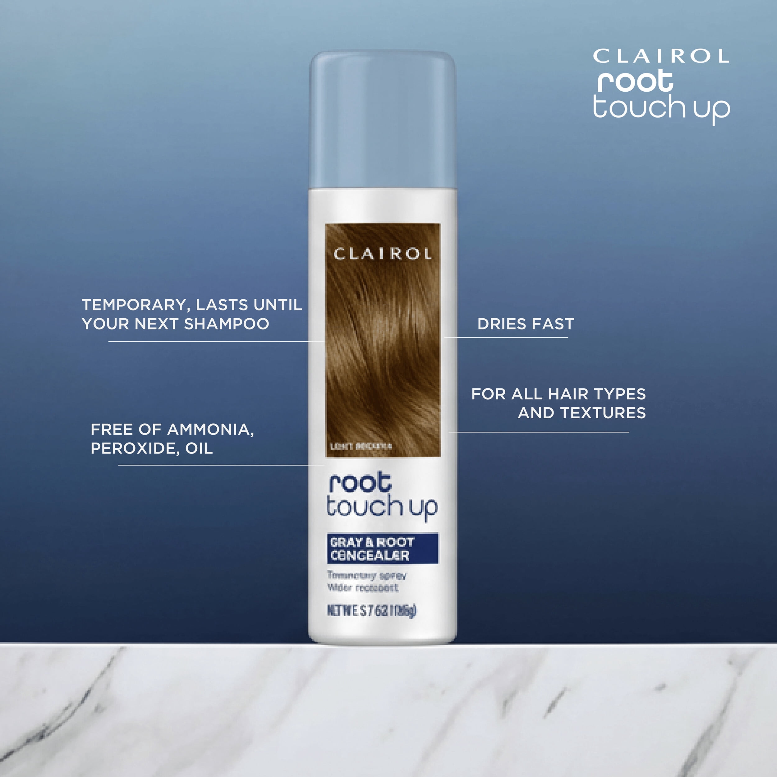 Clairol Root Touch-Up Refreshing Hair Dye Spray, Temporary Hair Color, Light Brown, 3.7 oz