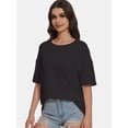 thumbnail image 6 of Women's Short Sleeve Crew Neck T-Shirt - Relaxed Fit, Soft Casual Tee, 6 of 6
