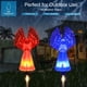 thumbnail image 2 of Luces decorativas solares para jardín al aire libre, luces de ángel con energía solar, luz LED multicolor que cambia de color con fibra óptica para decoración de patio y cementerio, 2 of 7